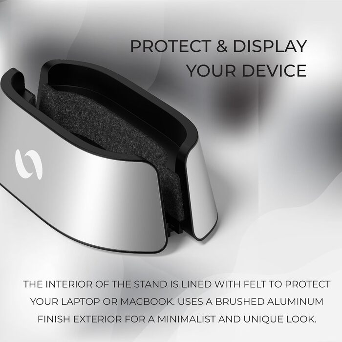 HumanCentric Adjustable Laptop Stand & Dock - Leather & Aluminum - Vertical Stand for MacBook Pro & Laptops (0.5' - 1.5')