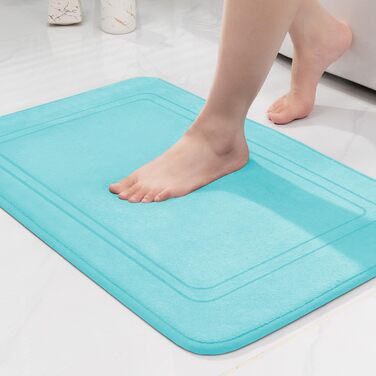 Килимок для ванної кімнати Chakme, антиковзаючий, 50x80 см, блакитно-зелений