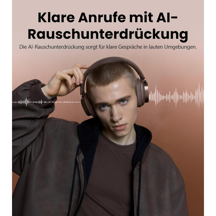 Навушники бездротові Edifier ES850NB з шумозаглушенням, Hi-Res Audio, Bluetooth 5.4, коричневі