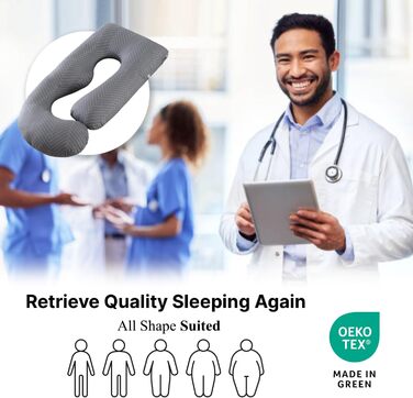 Подушка для вагітних Allopera, повного тіла, 145 см, знімний чохол, підтримка для ніг, спини, шиї, плечей, стегон, живота, трикотажна бавовна (темно-сірий)