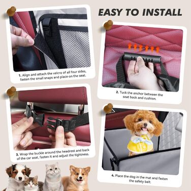 Автокрісло для собак: стабільне, водонепроникне, з підсиленими стінками та ременями безпеки, сіре