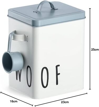 Кормниця для собак Zeller 19218 'Woof', метал, білий/блакитний, 23,4 x 16,2 x 23,2/25,8 см