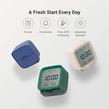 Qingping Bluetooth Alarm Clock, Works with Mi Home (All settings via App), Digital Smart Alarm Clock Battery Powered with Multiple Alarms