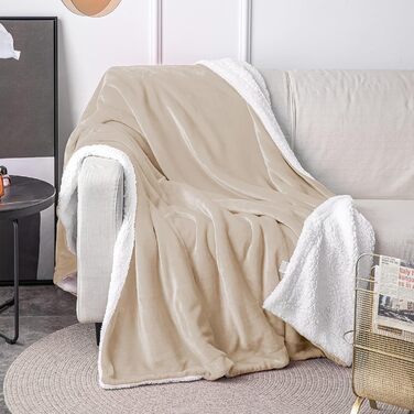 Плед Mixibaby для дому, теплий та м'який, 150 x 200 см, колір: натуральний