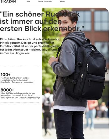 Шкільний рюкзак для підлітків чорного кольору, 44*31*15 см