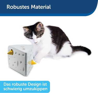 PetSafe Cheese Cat Toy, Interactive Enrichment Toy with Timer, ‎3 AA Batteries Required