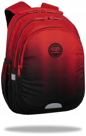 Багатовідсіковий шкільний рюкзак CoolPack, чорний з червоним, 21 л