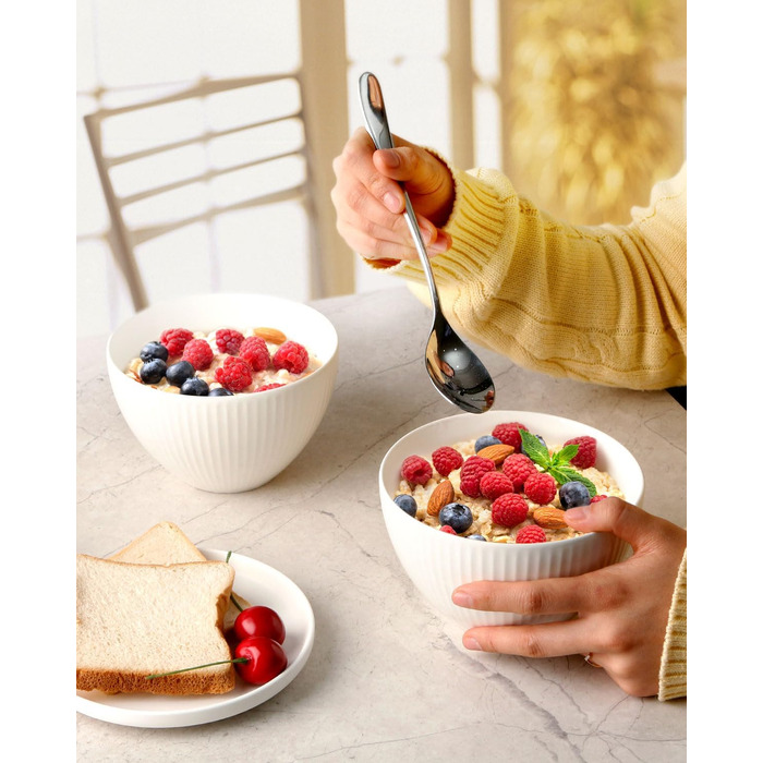 Набір мисок NUTRIUPS 4 шт. для мюслі, супу, салату, десерту, 750 мл, кераміка, підходить для мікрохвильової печі та духовки