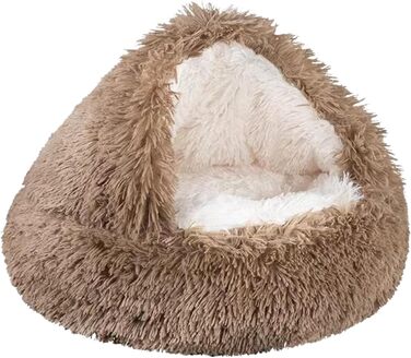 М'яке ліжко для собак та котів у формі мушлі, тепле, зручне, миється, 50x50 см (Хакі)