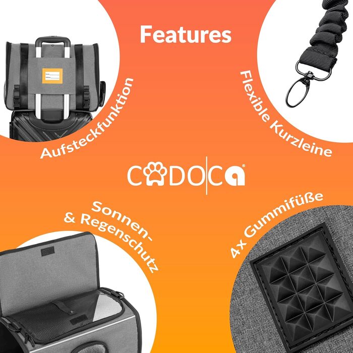 Транспортна переноска для котів до 20 кг, складна, з сонце- та дощовим дахом, плечовим ременем, мискою, дихаюча, комфортна, з обертовим матрацом, сіра