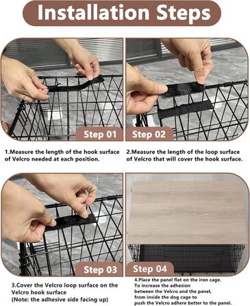 Насадка для собачого вольєра Piskyet, дерев'яна робоча поверхня, чорна, сумісна з вольєрами 76,2 см, 121,9 см, 107,7 см, 91,4 см, 61 см