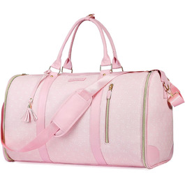 Сумка-трансформер для подорожей 50 л, 2-в-1 з водонепроникним відділенням для взуття та системою проти зминання – для жінок та чоловіків, ідеальна для ділових поїздок та відпочинку (Рожева)