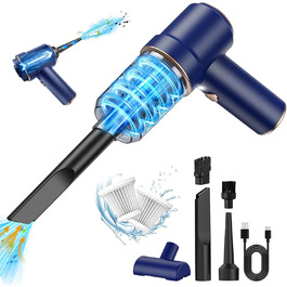 Бездротовий портативний пилосос 2-в-1 для дому, авто та тварин, 15000PA, мокрий/сухий, 120W (фіолетовий)