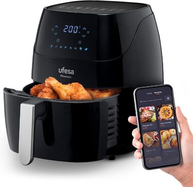 Фритюрниця Ufesa Phantom AF5000 з гарячим повітрям, 5л, з Wi-Fi, LED-дисплеєм, 1500W, ексклюзив Amazon