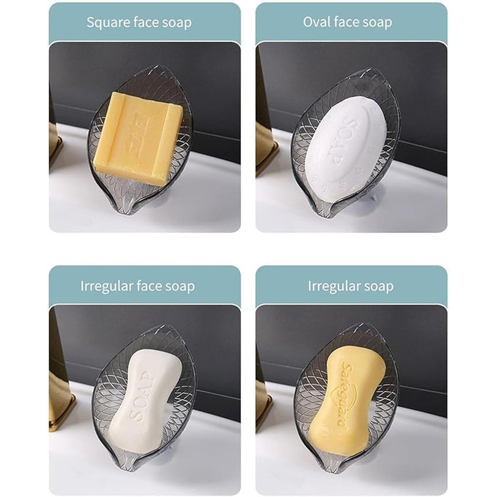 Чорна мильниця з присоском | Прозора мильниця для душу та ванни | Підставка для мила, щіток та аксесуарів