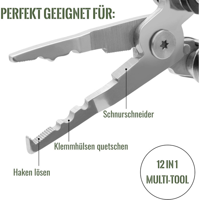 Інструмент для риболовлі Zite Fishing 12-в-1: плоскогубці, виймач гачків, ніж, інструмент для риболовлі з чохлом