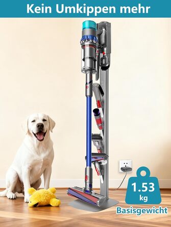 Підставка для пилососа Dyson Gen5, V15, V12, V11, V10, V8, V7, V6 з вуглецевої сталі, сірого кольору