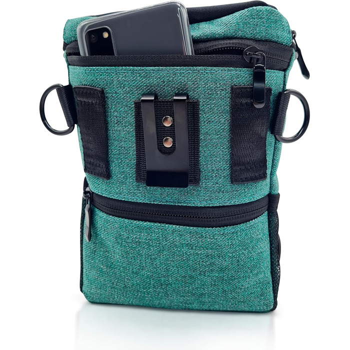 Преміум сумка для ласощів для собак - ідеальна для виховання та дресирування. Функціональна, практична, багато місця та з дозатором кульок для прибирання (зелена)