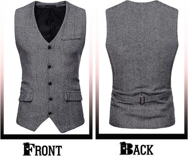 Жилет чоловічий RONGKI Showu з паєтками, Slim Fit, для вечірки, весілля, ділового стилю, елегантний, в стилі блейзера (XXL, візерунок 'єлочка', чорний/білий)