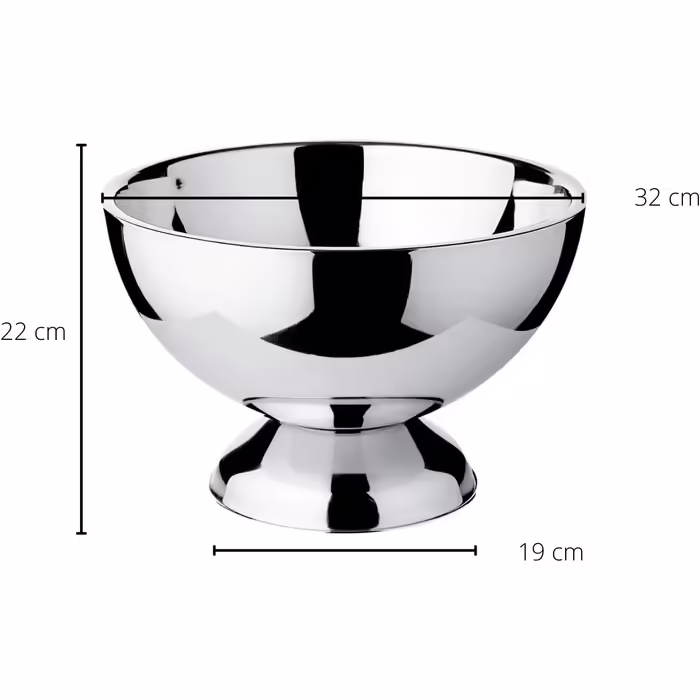 EDZARD Champagne Cooler Cadiz (ø 32 cm, H 21 cm) Highly polished stainless steel, double-walled, large bowl, sparkling wine cooler, bottle cooler, cooler for up to 3 bottles