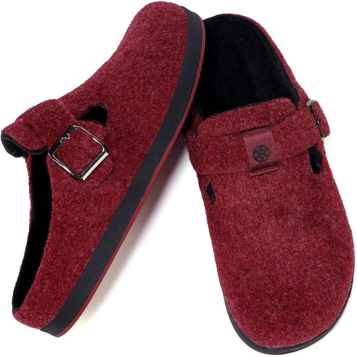 Фетрові тапочки Sisttke для дому, чоловічі/жіночі, зимові, закриті, з змінним устілкою (42 EU, Червоний 2440)