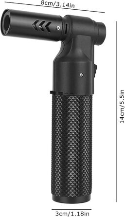 Заправляне бутанове запальничка Jet, регульоване полум'я, ветростійке, кухонний пальник, подарунок для чоловіків, гриль, кемпінг, кухня (бутан-газ не входить) Чорний