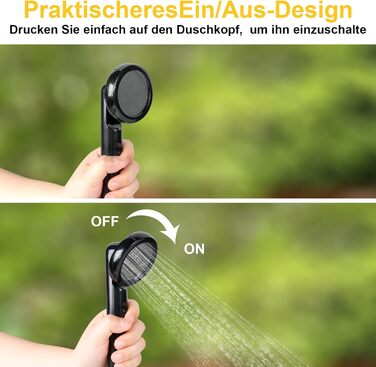 LIBERRWAY Camping Shower with Pump, Camping Shower Set with Rechargeable Battery, 2m Shower Hose Outdoor Shower for Garden, Beach, Camping, Travel, Car Washing, Mobile Shower Black (Black)