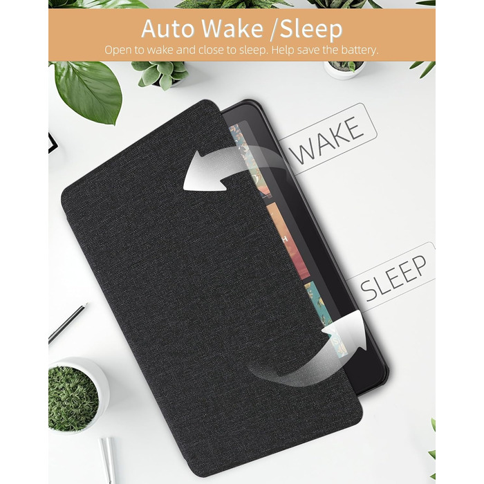 Чохол для Kindle Paperwhite 7 (2024) та Kindle Colorsoft Signature Edition - тонкий захисний чохол з авто-вимиканням/ввімкненням, чорний