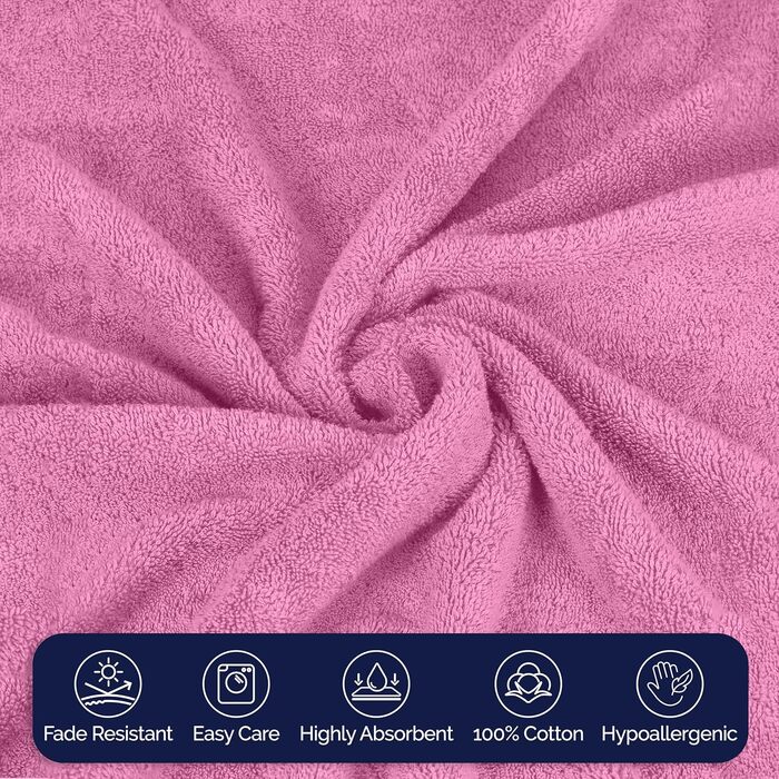 Набір рушників Elegant Comfort Premium Cotton з турецької бавовни, 6 предметів (2 рушники для обличчя, 2 рушники для рук, 2 банні рушники), світло-рожевий