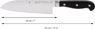 WMF Spitzenklasse Plus Santoku Knife 32 cm, Made in Germany, Forged Knife, Performance Cut, Special Blade Steel, Blade 18 cm