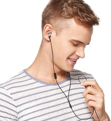 Навушники 1MORE Piston Fit: стерео звук, баси, мікрофон, пульт, сумісні з iOS та Android (срібні)