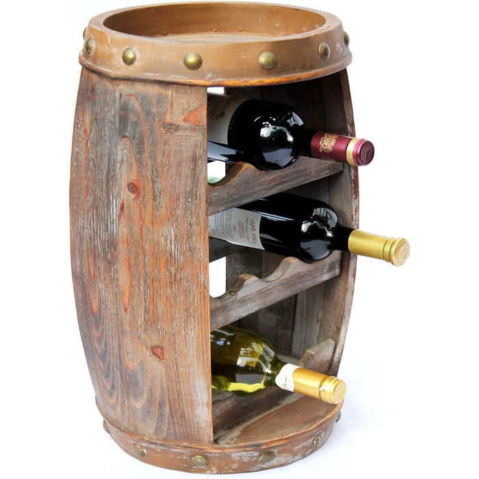 DanDiBo Wine Rack Wood Small Barrel Wine Barrel 1555 Bottle Holder Bottle Shelf 50 cm Shelf Barrel Wood Barrel