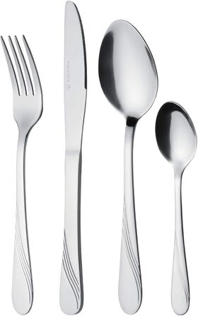 GRÄWE Cutlery Set for 6 People, Stainless Steel, Table Cutlery Set 24-Piece, Nickel-Free, Rust-Proof, Hand-Polished, Dishwasher-Safe - Stralsund Series