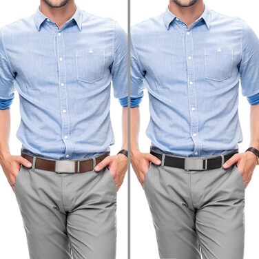 Чоловічий шкіряний ремінь Zitahli з автоматичною пряжкою (колір: коричневий/чорний, розмір 46-52)