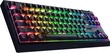 Механічна ігрова клавіатура Razer BlackWidow V4 TKL з зеленими перемикачами (RGB Chroma, 6 макро-клавіш, Doubleshot ABS-кейкапи, QWERTY US-розкладка)