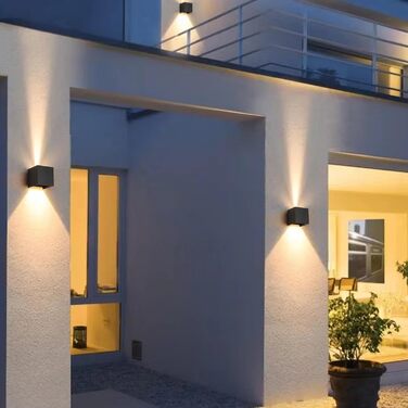 LED вуличне/внутрішнє настінне освітлення FUPE 15W, регульоване, 3 кольори, IP65, алюміній, чорний