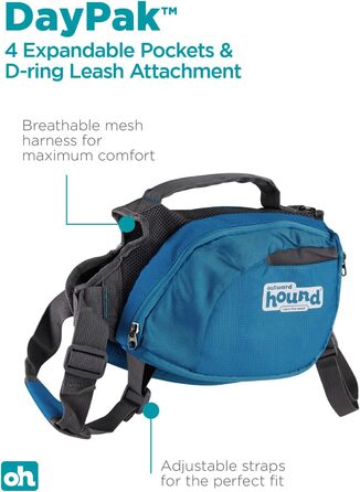 Рюкзак для собак Outward Hound DayPak, великий, блакитний