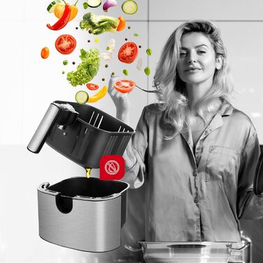 Фритюрниця без олії LEHMANN XL 6.5л з 8 програмами, цифровим дисплеєм та антипригарним покриттям