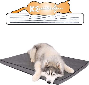 Ортопедичний килимок для собак Lionto з Memory Foam, 80x55 см, знімний чохол та антиковзаюче покриття