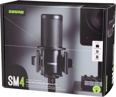 Мікрофон студійний Shure SM4 XLR конденсаторний для вокалу та інструментів, набір SM4-K-KIT