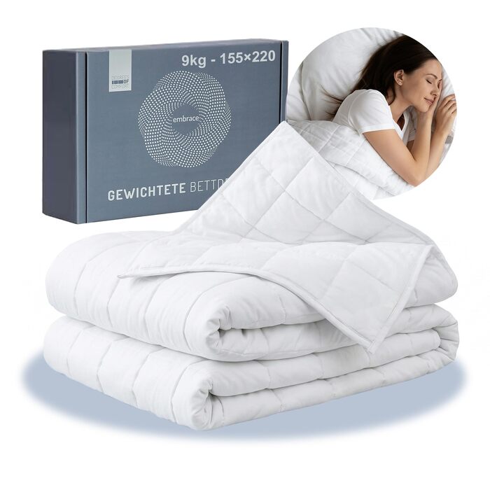 Обважнююча ковдра Degrees of Comfort 155x220 см, 9 кг, антистрес терапевтична ковдра з 100% бавовни для дорослих для покращення сну