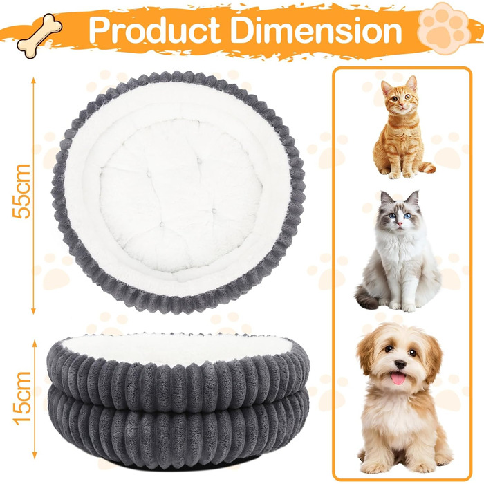 Килимок для котів XIAPIA, плюшевий, 58x20 см, сірий. М'який, теплий, ортопедичний, з нековзким дном