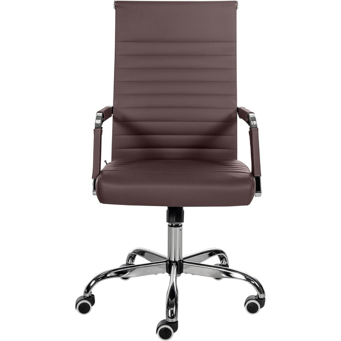 Ергономічне крісло для офісу Amadora I, регульована висота, поворот на 360°, обтягнення екошкірою або тканиною, міцне, витримує до 120 кг, колір: коричневий, матеріал: екошкіра/тканина