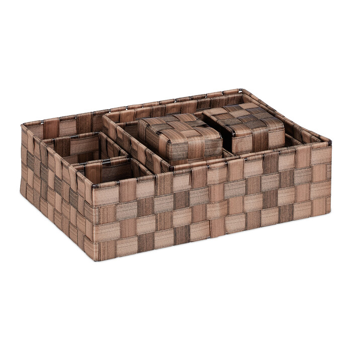 Relaxdays 8-Piece Woven Storage Basket Set