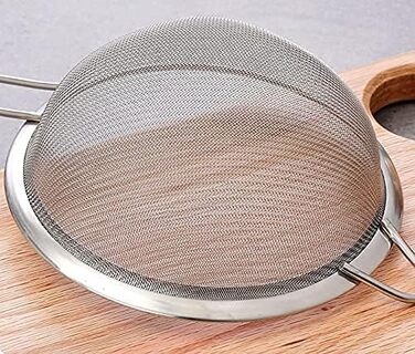 Набір сит для кухні Cymax з нержавіючої сталі (3 шт.) 7/12/18 см - сито для борошна, сито для пасти, посипач цукрової пудри