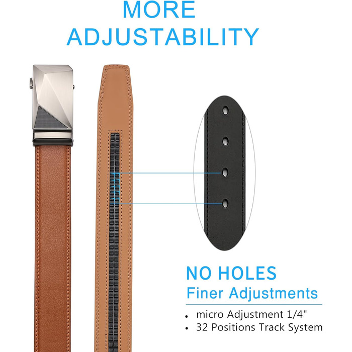 Чоловічий шкіряний ремінь SENDEFN з автоматичною пряжкою, ширина 35 мм, регульований розмір, колір 