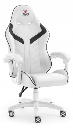Ігрове офісне крісло Hell's Chair HC-1007 2.0 White, екошкіра