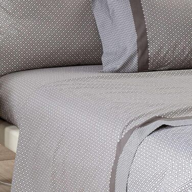 Caleffi - Bedding Set for Double Bed made of 100% Cotton, 240 x 280 cm, Fitted Sheet for Double Bed, Mattress Protector 180 x 200 cm, for Mattress with a Height of 25 cm, 2 Pillowcases 50 x 80