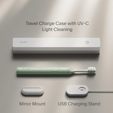 Електрична зубна щітка SURI — преміум якість, акумулятор 40+ днів, USB-C зарядка, UV-стерилізатор, сертифікат B Corp