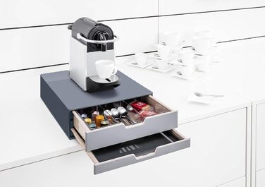 Скринька для кави та чаю Durable (2 шухляди, антрацит) 338358 - Скринька для кавової станції/офісу